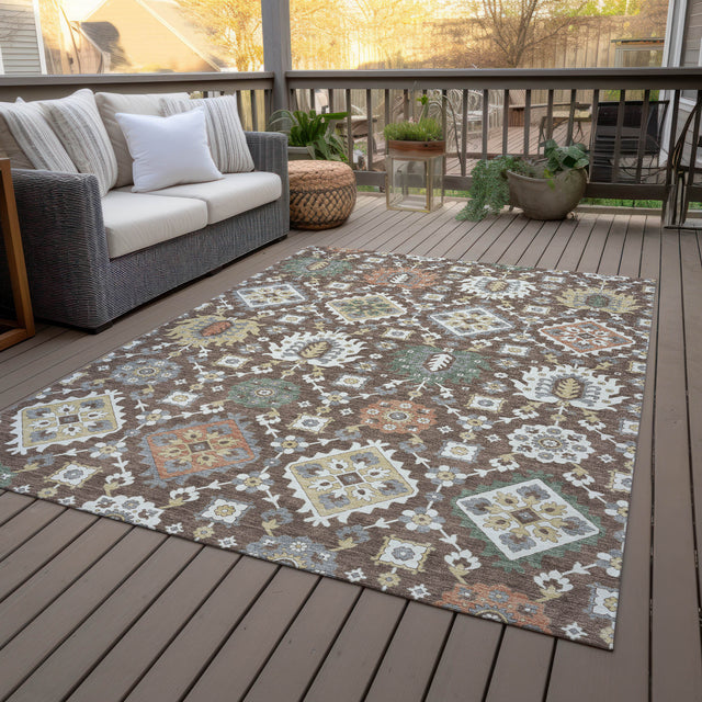 Addison Chantille ACN2200 Bohemian Machine Made Transitional Chocolate Rug