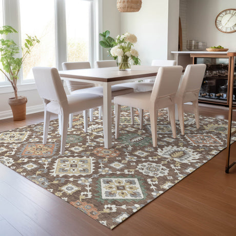 Addison Chantille ACN2200 Bohemian Machine Made Transitional Chocolate Rug