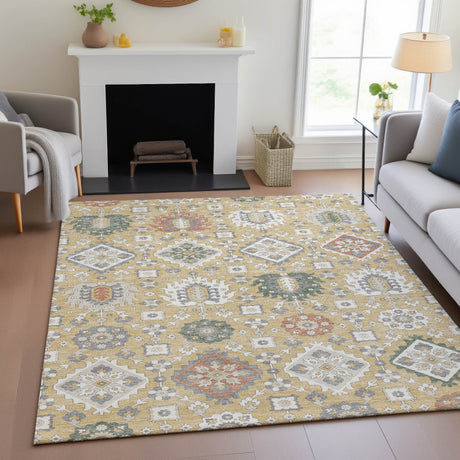 Addison Chantille ACN2200 Bohemian Machine Made Transitional Gold Rug
