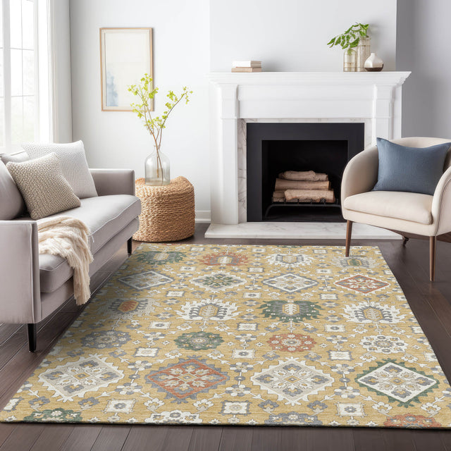 Addison Chantille ACN2200 Bohemian Machine Made Transitional Gold Rug