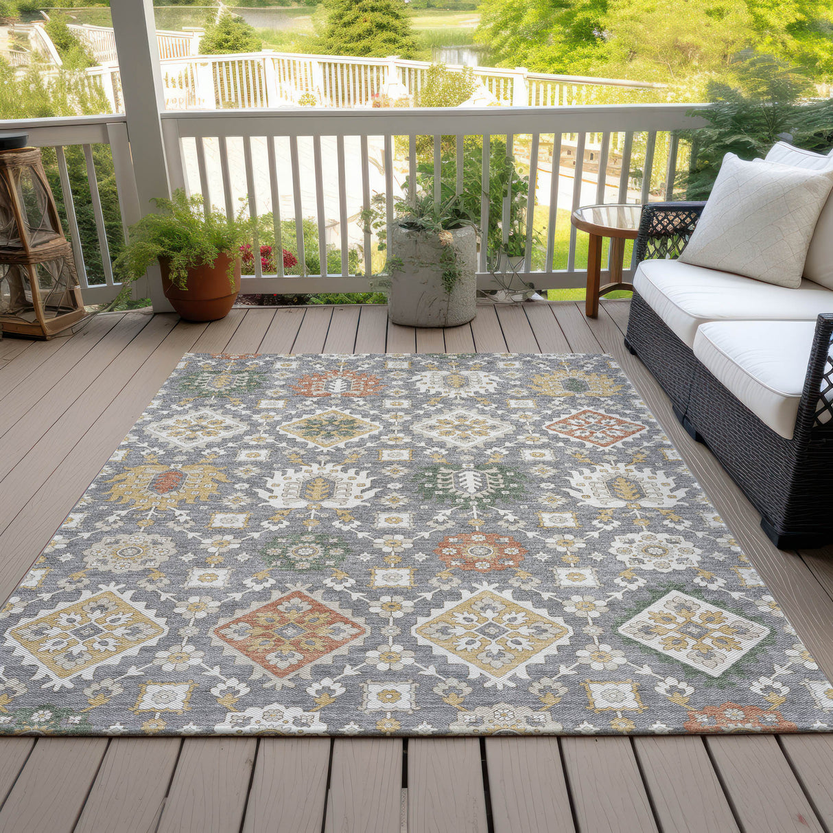 Addison Chantille ACN2200 Bohemian Machine Made Transitional Gray Rug