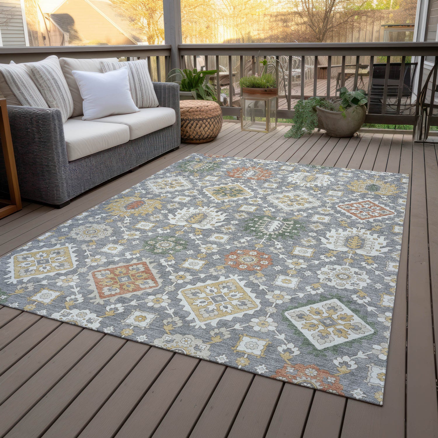 Addison Chantille ACN2200 Bohemian Machine Made Transitional Gray Rug