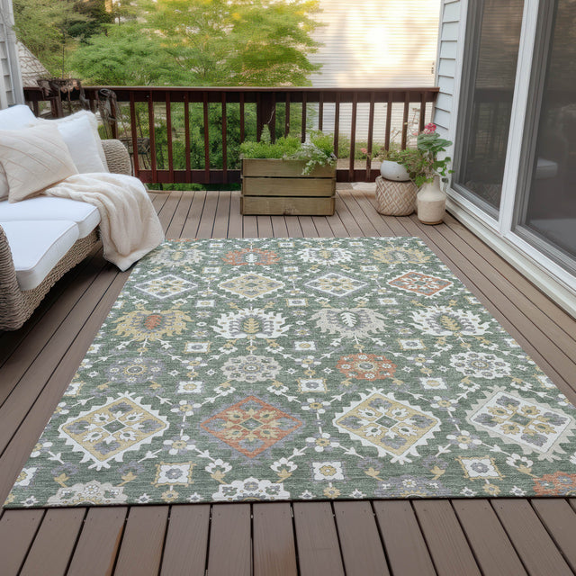 Addison Chantille ACN2200 Bohemian Machine Made Transitional Green Rug