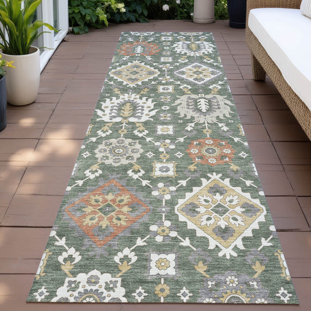 Addison Chantille ACN2200 Bohemian Machine Made Transitional Green Rug