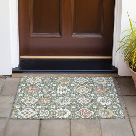 Addison Chantille ACN2200 Bohemian Machine Made Transitional Green Rug