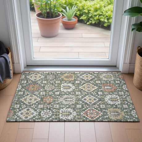 Addison Chantille ACN2200 Bohemian Machine Made Transitional Green Rug