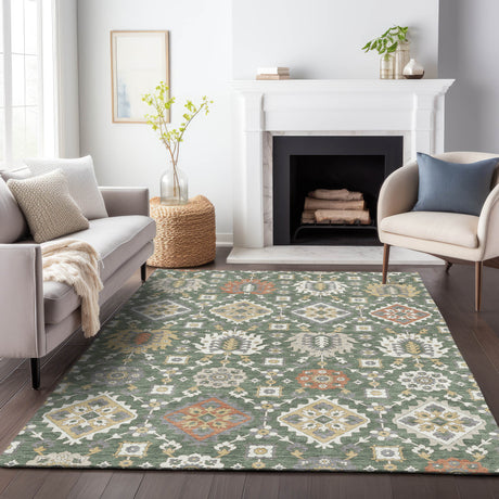 Addison Chantille ACN2200 Bohemian Machine Made Transitional Green Rug