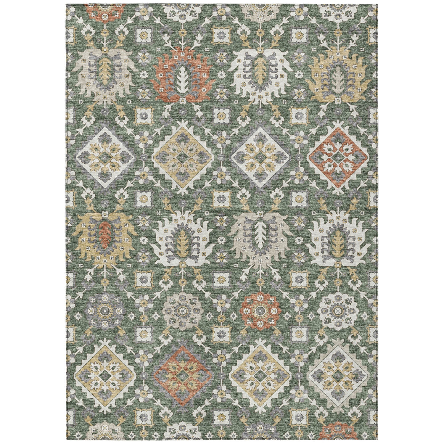 Addison Chantille ACN2200 Bohemian Machine Made Transitional Green Rug