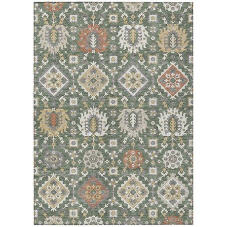 Addison Chantille ACN2200 Bohemian Machine Made Transitional Green Rug