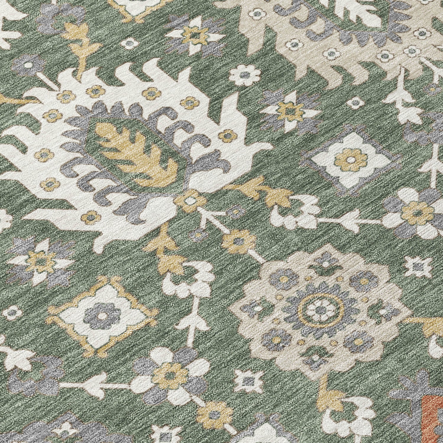 Addison Chantille ACN2200 Bohemian Machine Made Transitional Green Rug