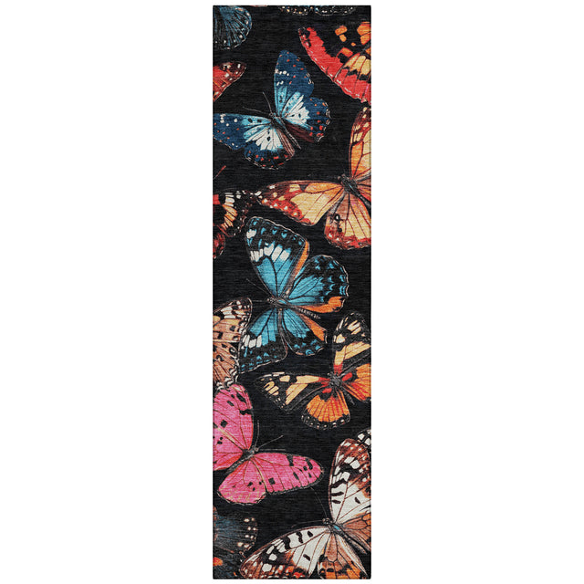 Addison Chantille ACN2201 Animal Machine Made Transitional Black Rug