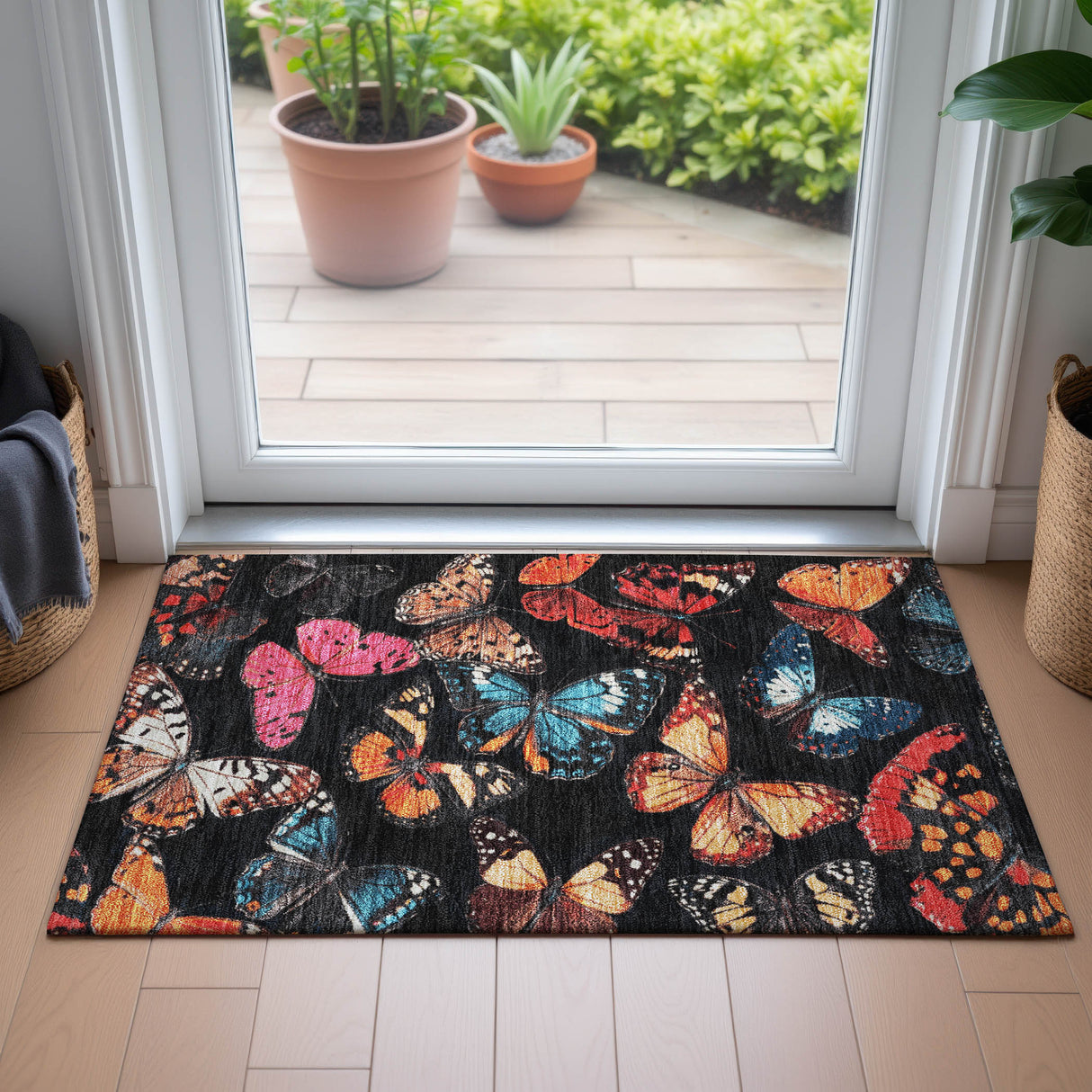 Addison Chantille ACN2201 Animal Machine Made Transitional Black Rug
