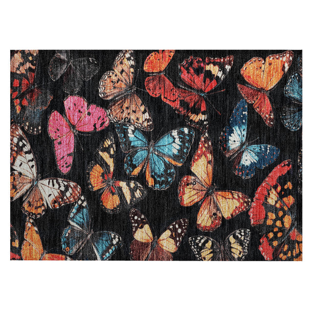 Addison Chantille ACN2201 Animal Machine Made Transitional Black Rug