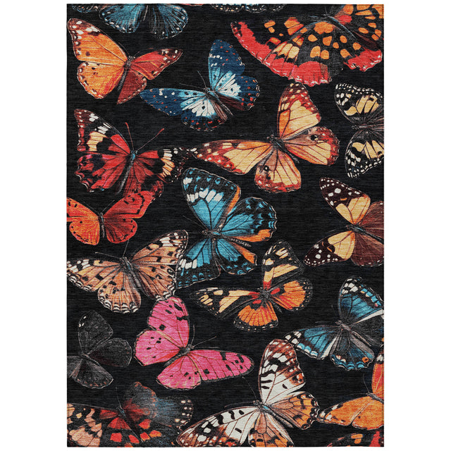 Addison Chantille ACN2201 Animal Machine Made Transitional Black Rug