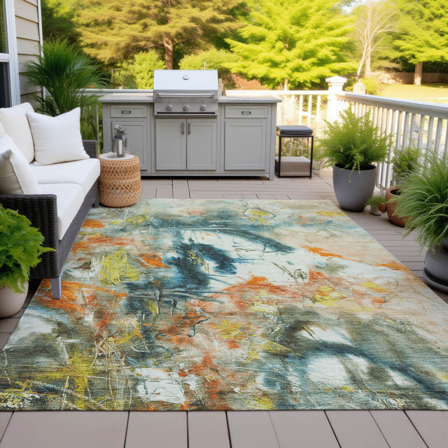 Addison Chantille ACN2202 Abstract Machine Made Transitional Sage Rug