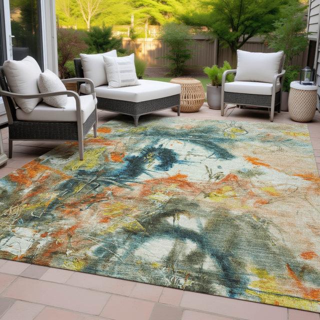 Addison Chantille ACN2202 Abstract Machine Made Transitional Sage Rug
