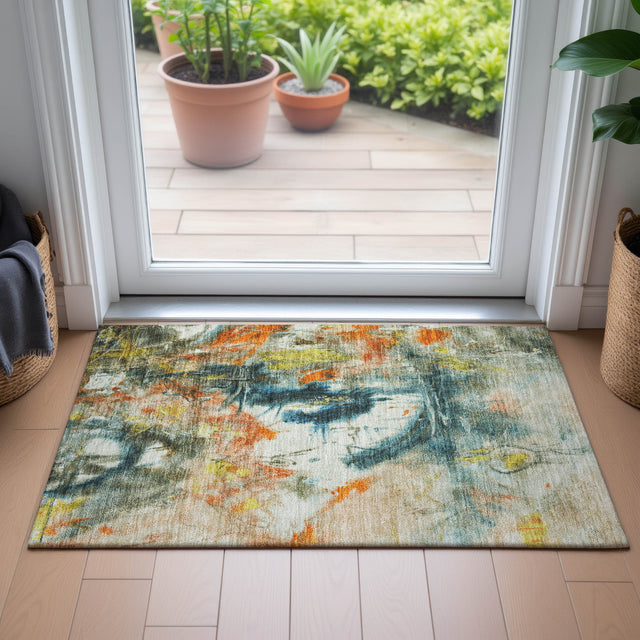 Addison Chantille ACN2202 Abstract Machine Made Transitional Sage Rug