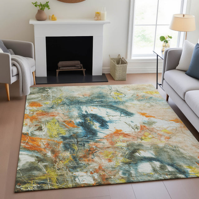 Addison Chantille ACN2202 Abstract Machine Made Transitional Sage Rug