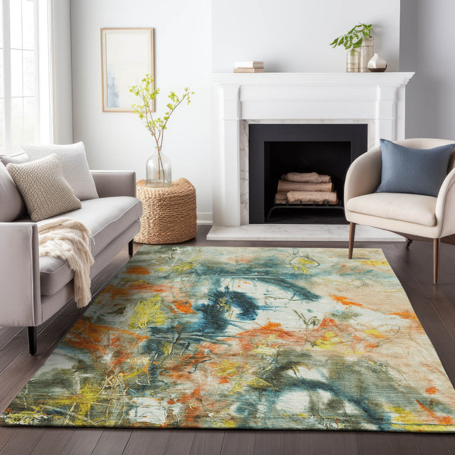 Addison Chantille ACN2202 Abstract Machine Made Transitional Sage Rug