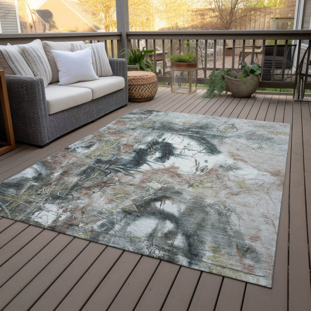 Addison Chantille ACN2202 Abstract Machine Made Transitional Taupe Rug