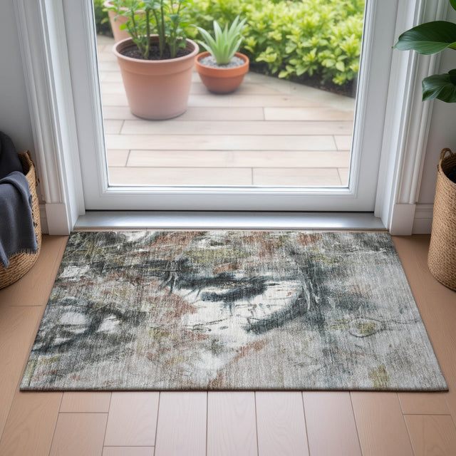 Addison Chantille ACN2202 Abstract Machine Made Transitional Taupe Rug