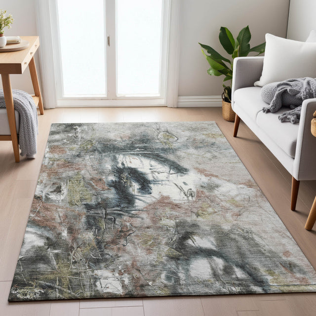 Addison Chantille ACN2202 Abstract Machine Made Transitional Taupe Rug