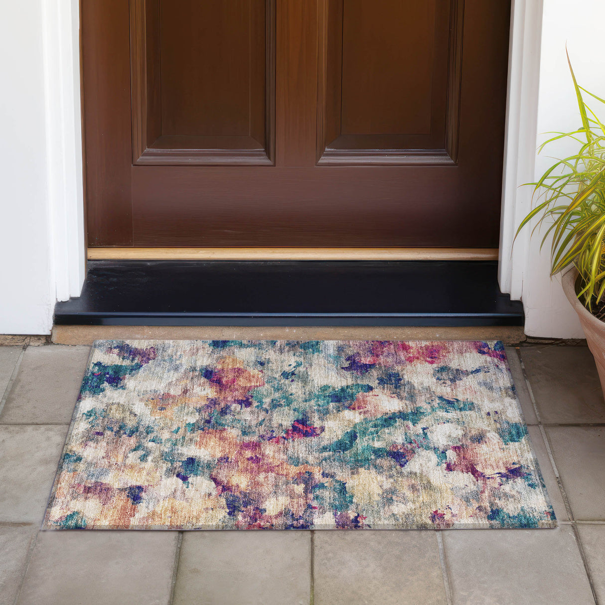 Addison Chantille ACN2203 Abstract Machine Made Transitional Putty Rug