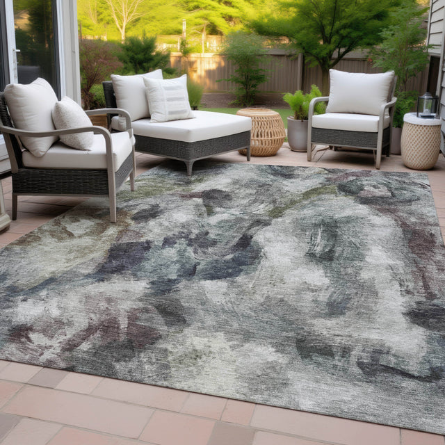 Addison Chantille ACN2204 Abstract Machine Made Transitional Gray Rug