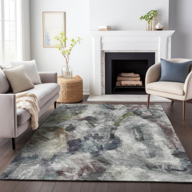 Addison Chantille ACN2204 Abstract Machine Made Transitional Gray Rug