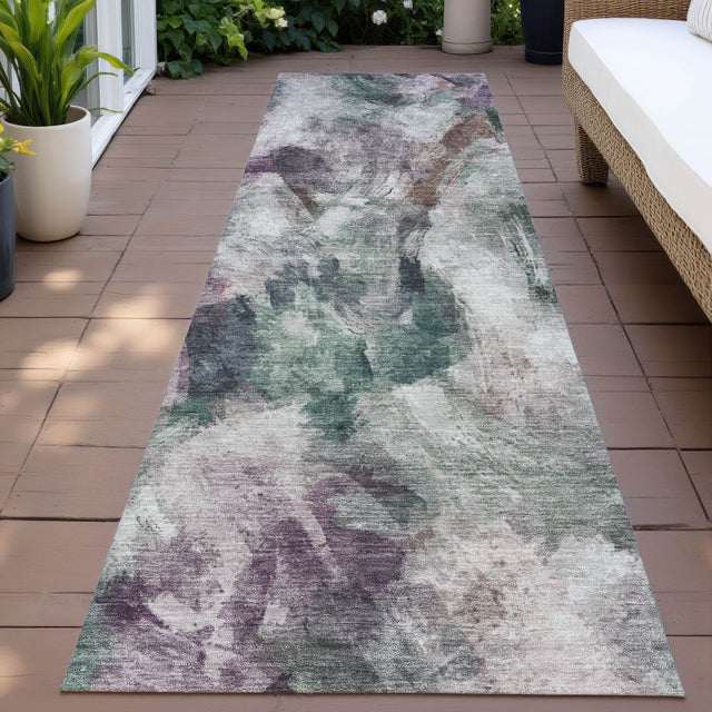 Addison Chantille ACN2204 Abstract Machine Made Transitional Green Rug