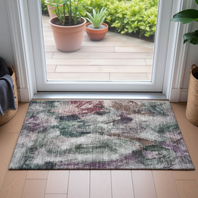 Addison Chantille ACN2204 Abstract Machine Made Transitional Green Rug