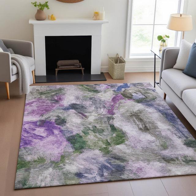 Addison Chantille ACN2204 Abstract Machine Made Transitional Lavender Rug