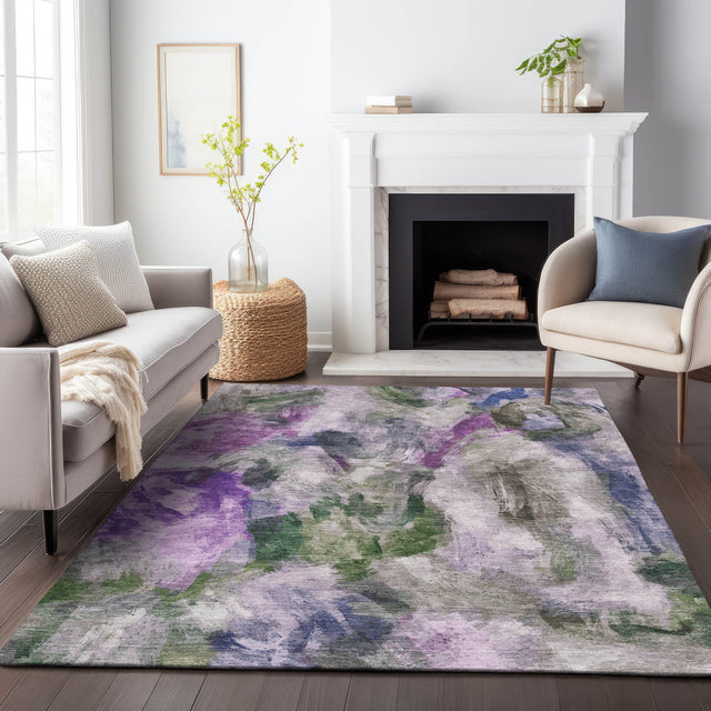 Addison Chantille ACN2204 Abstract Machine Made Transitional Lavender Rug