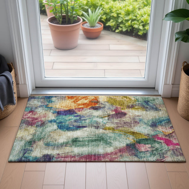 Addison Chantille ACN2204 Abstract Machine Made Transitional Sage Rug