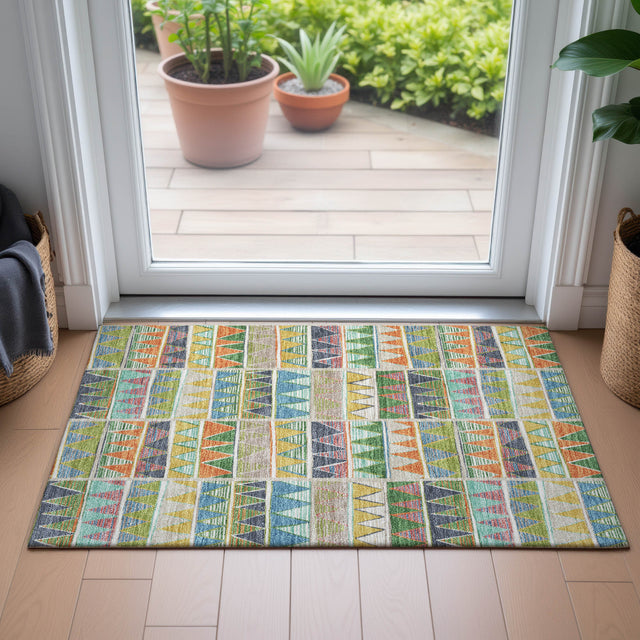 Addison Chantille ACN2205 Geometric Machine Made Transitional Beige Rug