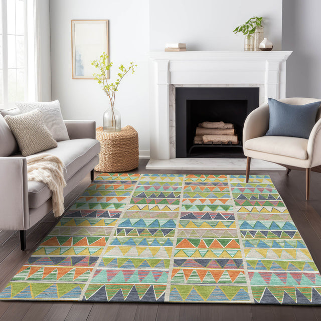 Addison Chantille ACN2205 Geometric Machine Made Transitional Beige Rug