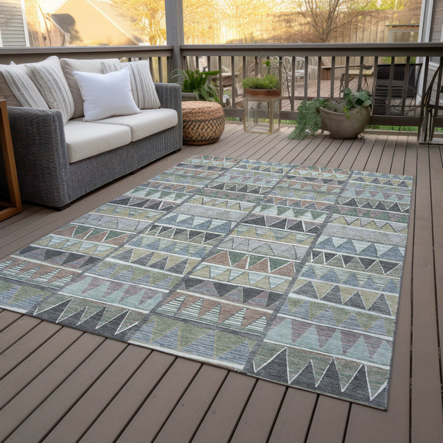 Addison Chantille ACN2205 Geometric Machine Made Transitional Gray Rug