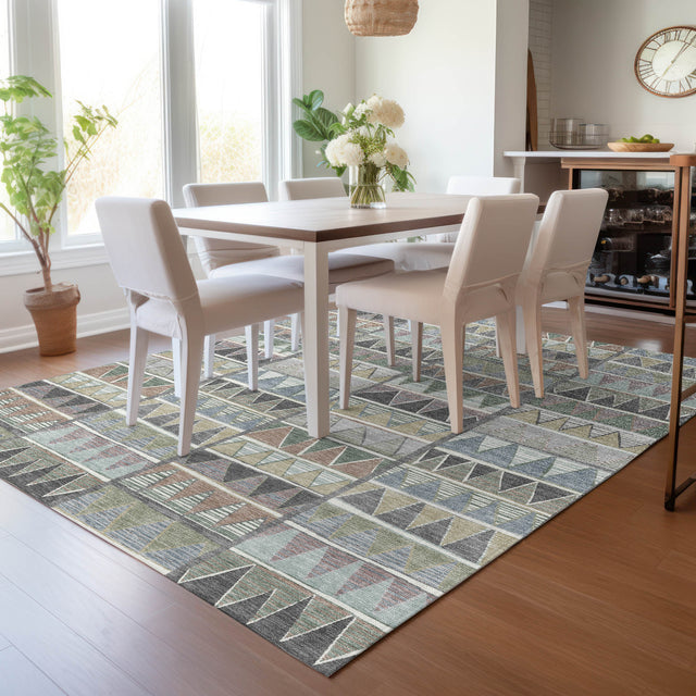 Addison Chantille ACN2205 Geometric Machine Made Transitional Gray Rug