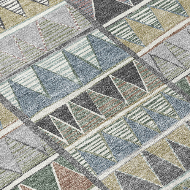 Addison Chantille ACN2205 Geometric Machine Made Transitional Gray Rug