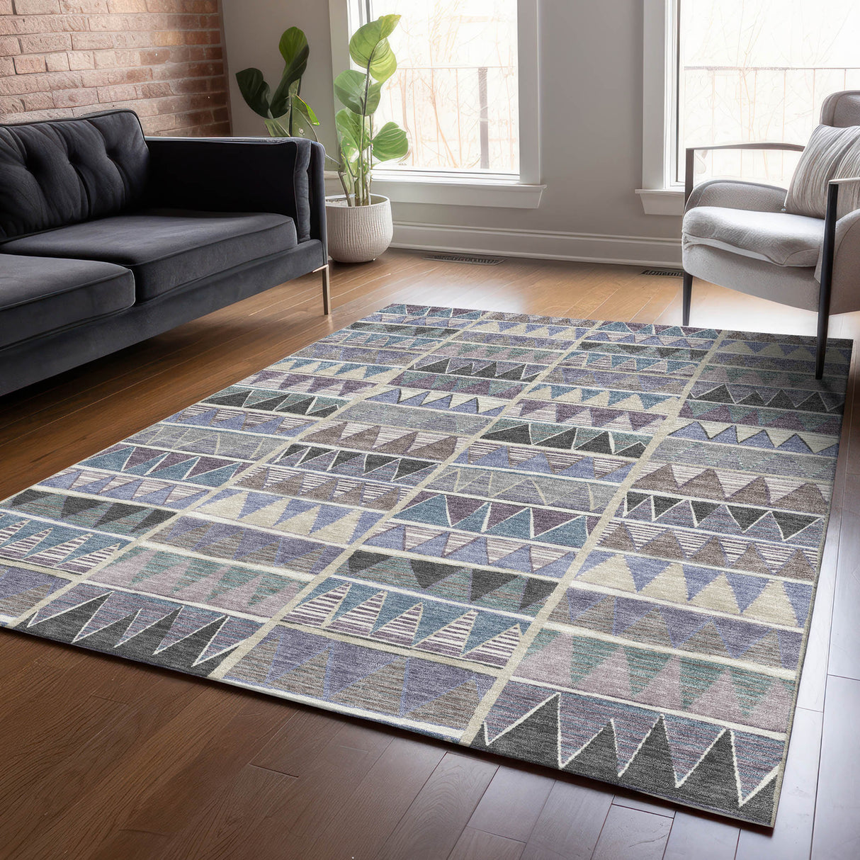 Addison Chantille ACN2205 Geometric Machine Made Transitional Lavender Rug