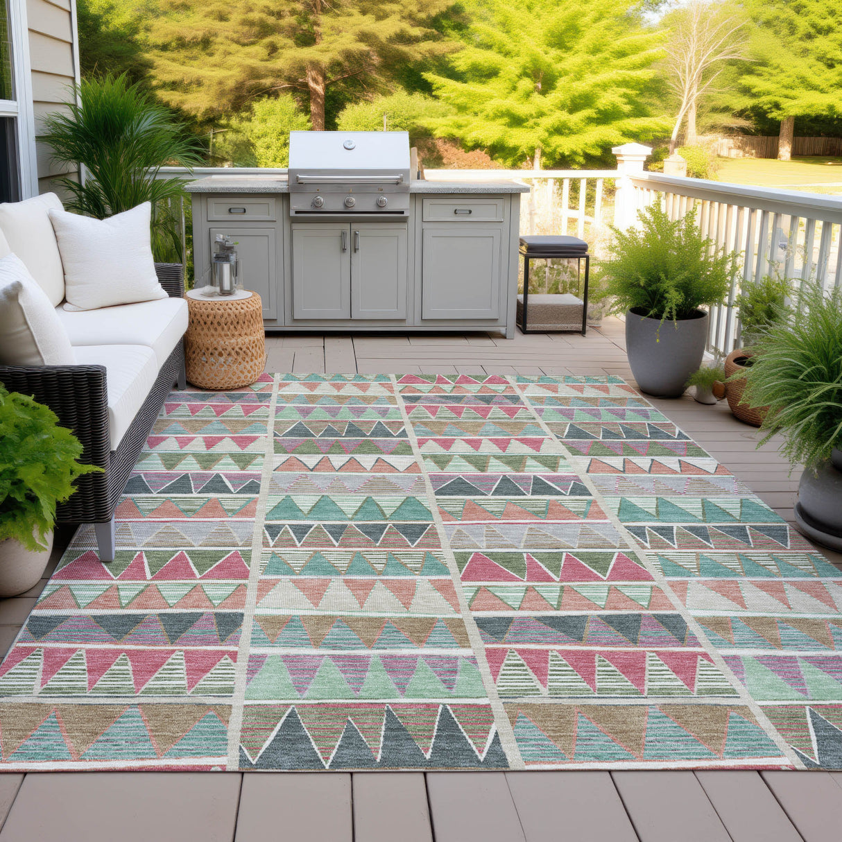 Addison Chantille ACN2205 Geometric Machine Made Transitional Salmon Rug