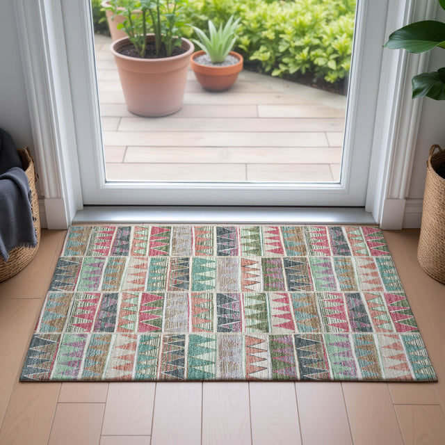 Addison Chantille ACN2205 Geometric Machine Made Transitional Salmon Rug