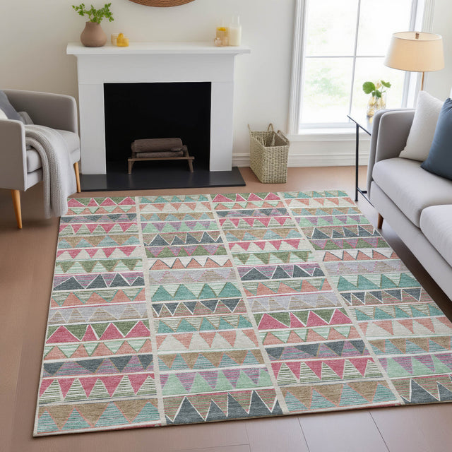 Addison Chantille ACN2205 Geometric Machine Made Transitional Salmon Rug