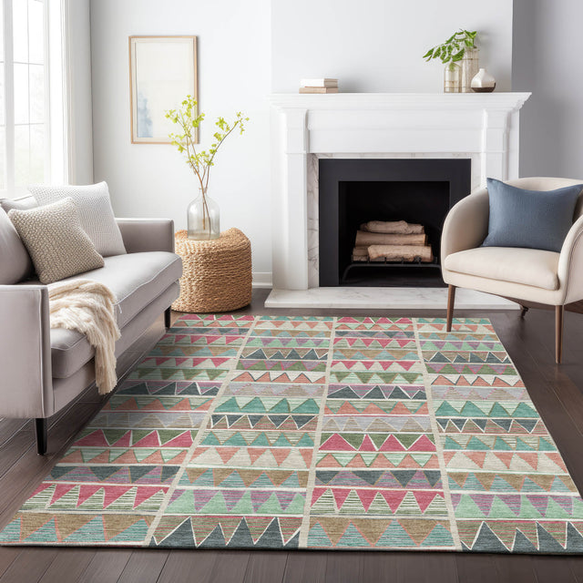 Addison Chantille ACN2205 Geometric Machine Made Transitional Salmon Rug