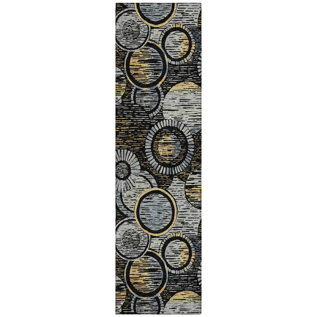Addison Chantille ACN2206 Geometric Machine Made Transitional Black Rug