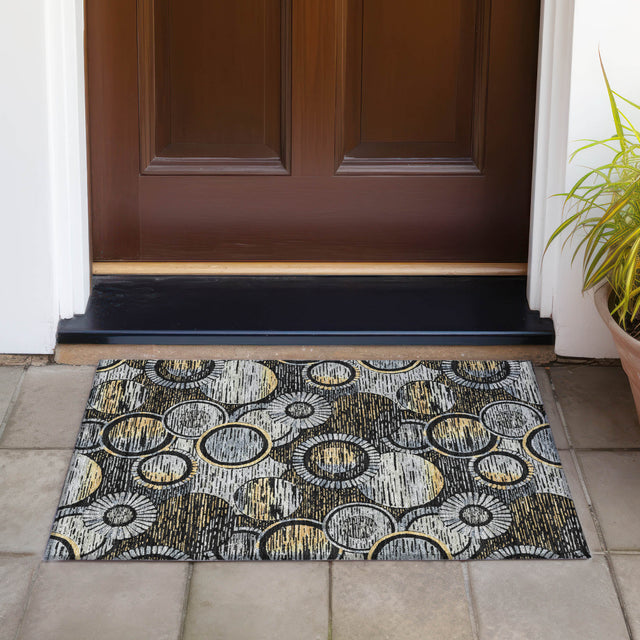 Addison Chantille ACN2206 Geometric Machine Made Transitional Black Rug