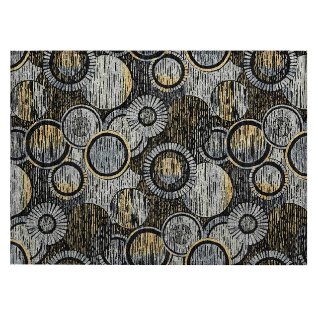 Addison Chantille ACN2206 Geometric Machine Made Transitional Black Rug