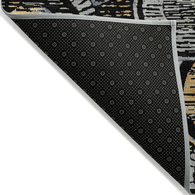 Addison Chantille ACN2206 Geometric Machine Made Transitional Black Rug