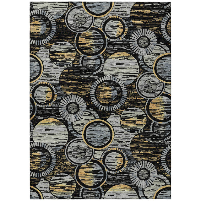 Addison Chantille ACN2206 Geometric Machine Made Transitional Black Rug