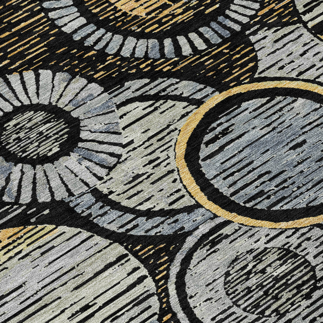 Addison Chantille ACN2206 Geometric Machine Made Transitional Black Rug